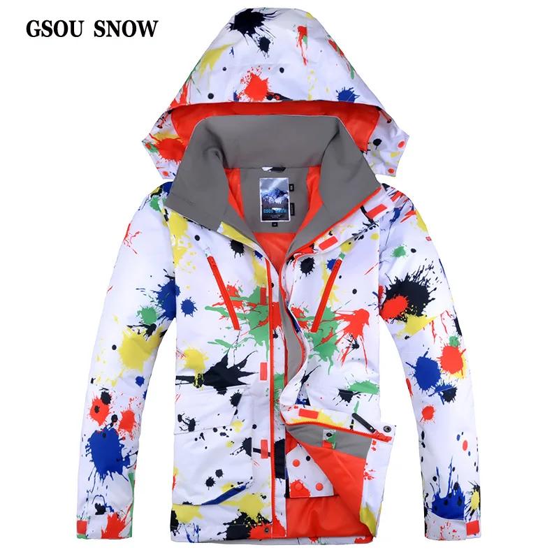 

GSOU SNOW 2017 New Male Men's Skiing or Snowboarding Jacket Waterproof Windproof Jacket Outdoor Hiking Jacket Winter Warm Coat