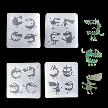 

Silicone Mold DIY Jewelry Making Tools Halloween Monster Funny Epoxy Resin Pendant Mirror UV Molds Craft