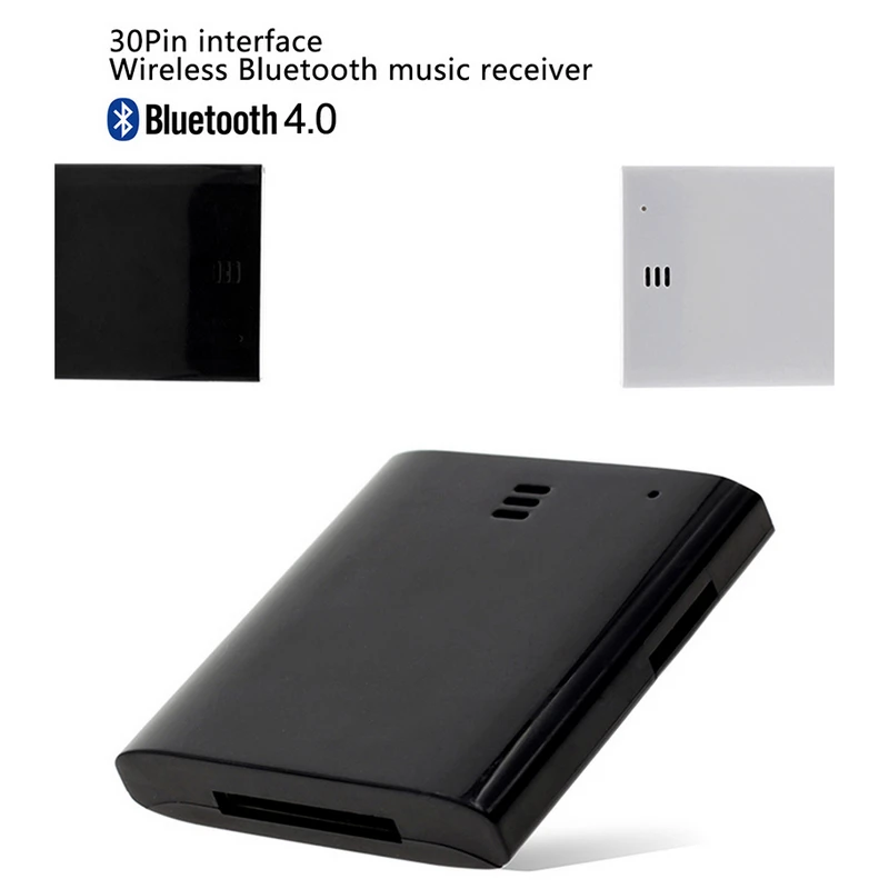

Mayitr 1pc 2Colors Wireless Bluetooth 4.0 Music Reciever 30pin A2DP AVRCP Music Aux Audio Receiver Adapter