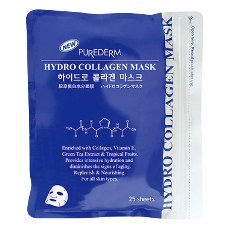 Коллагеновая Маска PUREDERM 25 листов коллагеновая увлажняющая маска уход за лицом Антивозрастная отбеливающая