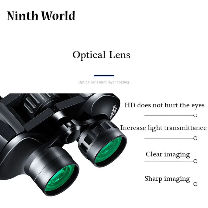 التكبير تلسكوب 20x50 عالية definitio منخفضة ضوء مناظير للرؤية الليلية في الهواء الطلق الصيد التخييم مراقبة الطيور السفر 1000 m