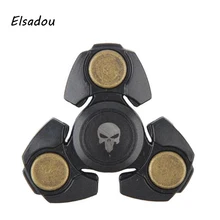 Elsadou Black Skull Plastic Copper Fidget Spinner Hand Spinner Finger Toy