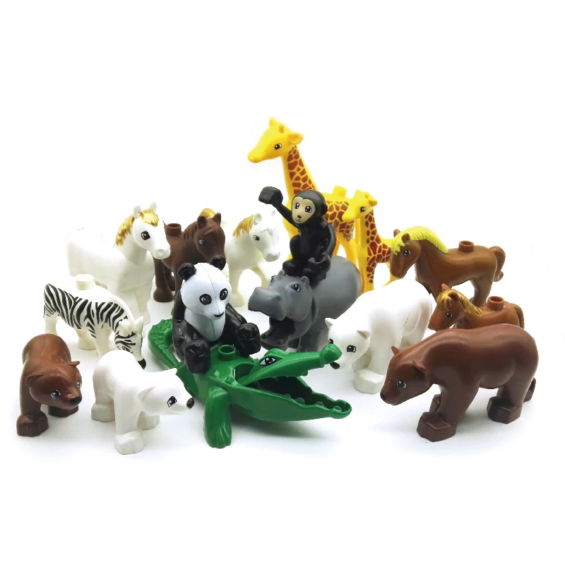 Animals Zoo Horse Bear Monkey Accessory Big Particles Building Blocks BABY DIY Toys Set Bricks Compatible with Duplo Child Gifts baby-building-bricks : image Animals Zoo Horse Bear Monkey Accessory Big Particles Building Blocks BABY DIY Toys Set Bricks Compatible with Duplo Child Gifts baby-building-bricks