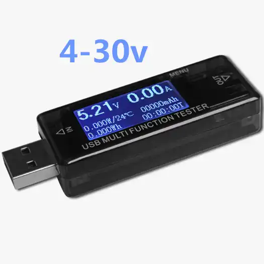 Naisicatar USB Detector Mult/ímetro Digital Medidor De Potencia Probador Actual Monitor De Voltaje De La Bater/ía con La Exhibici/ón De Led para El Banco De La Energ/ía Y M/ás