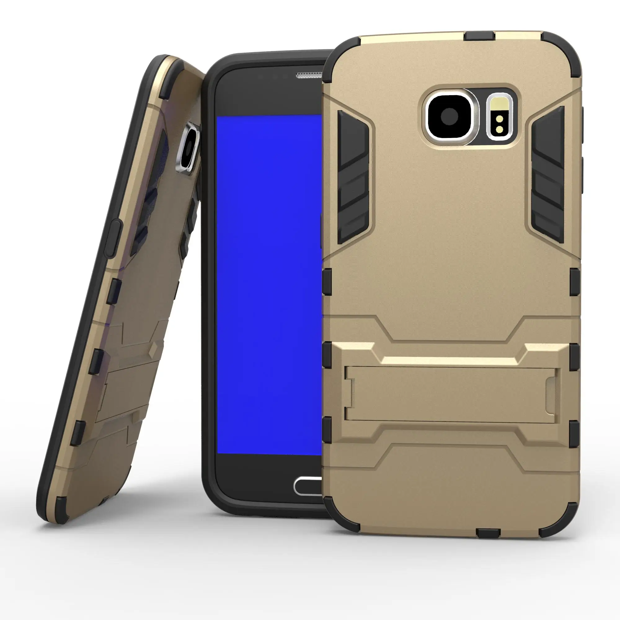 

Armor Dual Layer Rugged Rubber Hybrid Grip Hard Stand Cover Case For Samsung Galaxy S6