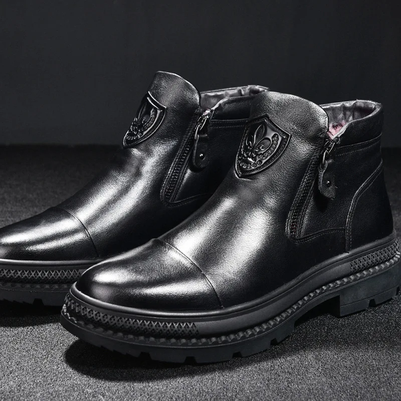 Cena Męskie buty Martin jesienią i zimą oryginalne skórzane buty zimowe męskie gumowe męskie buty śniegowe męskie