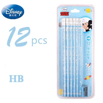 

Mickey Minnie cartoon pencil Disney Student school supplies Write cute pens and pencils with Pencil sharpener 12pcs/set