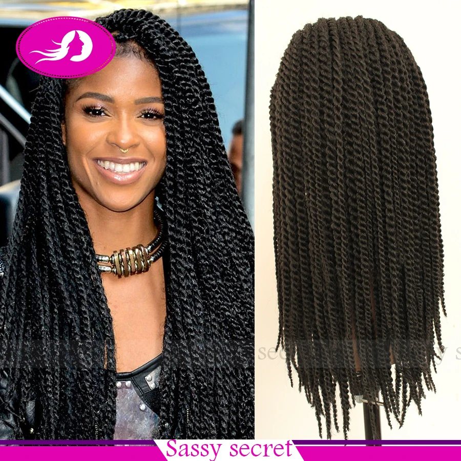 

Synthetic Braiding Hair Wig Black Box Braided Lace Front Wigs For Black Women 180% Density African American Hair Wig