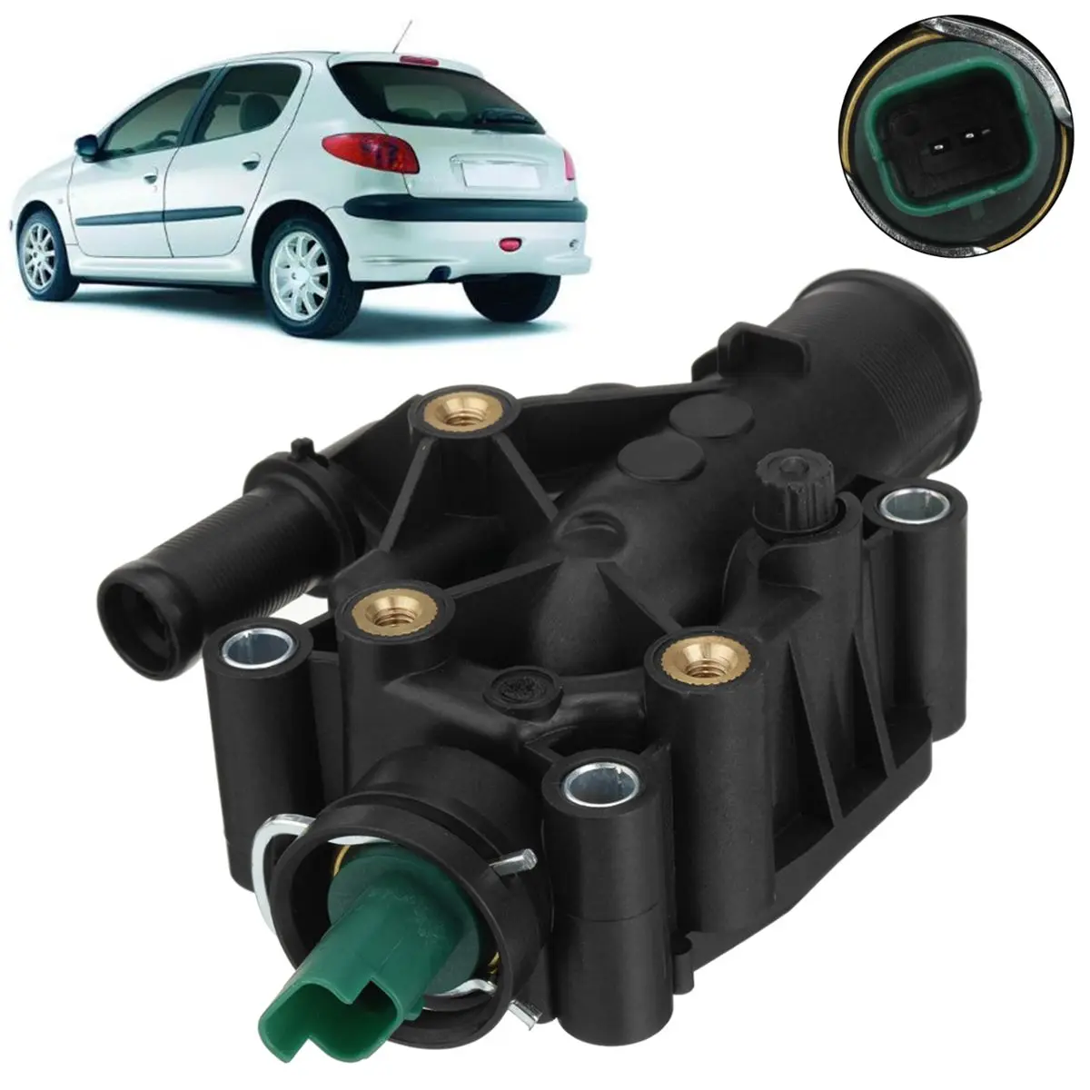 Engine Coolant Thermostat with Housing For Peugeot Partner 1007 206 207 307 308 For Citroen Berlingo C Elysee C2 C3 C4 Xsara-in Thermostats & Parts from ...