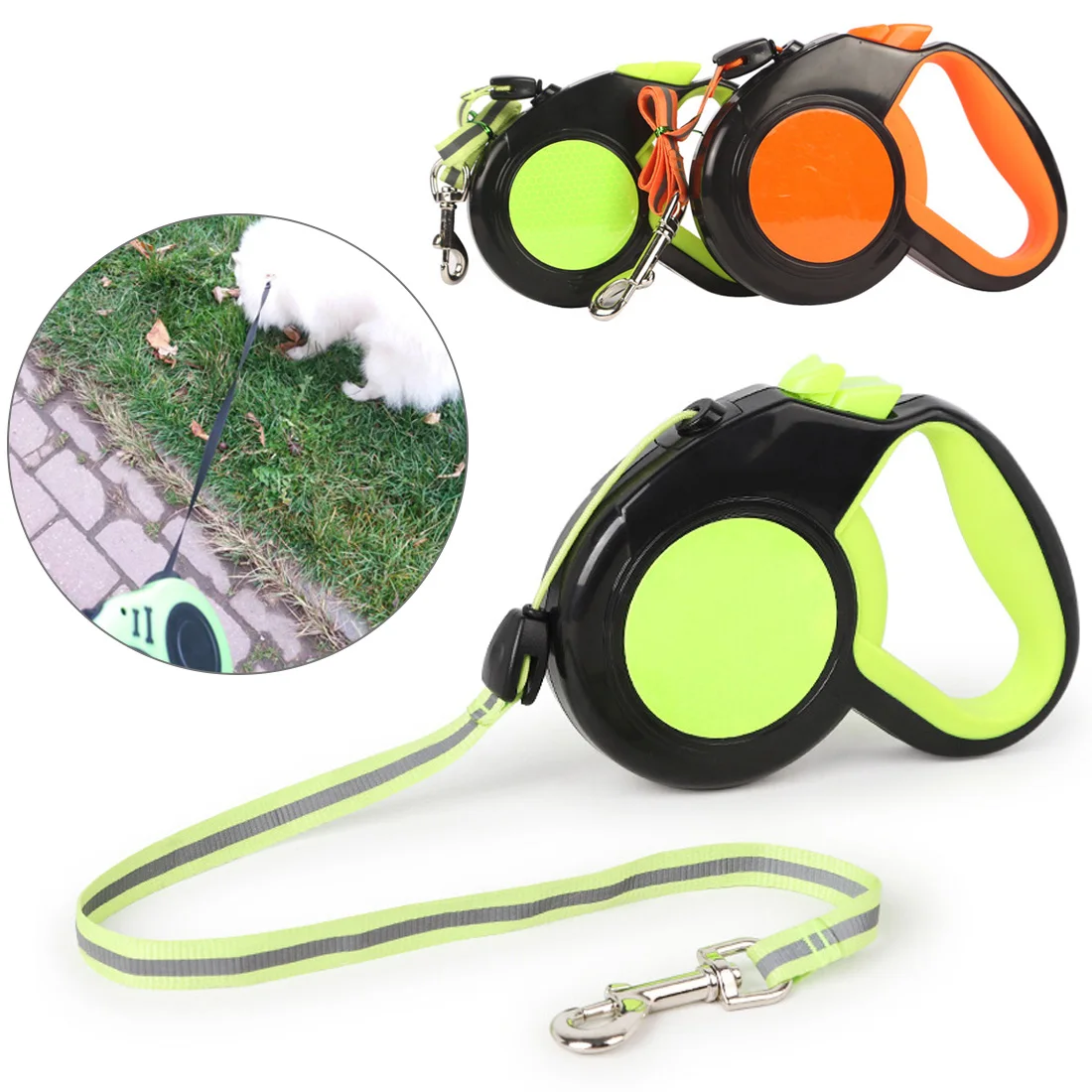 

Retractable Dog Leash Nylon Extending Walking Reflective Leads Running Lead for Small Large Dogs 3M/5M