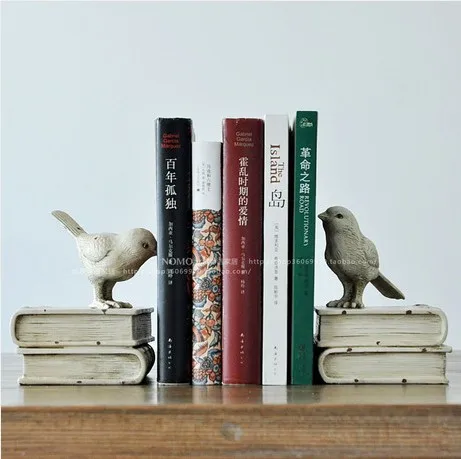 Vintage American Resin Bird Bookend Antique Magazine Books Holder Book Safe Table Storage Home Office Decor Desk Accessories