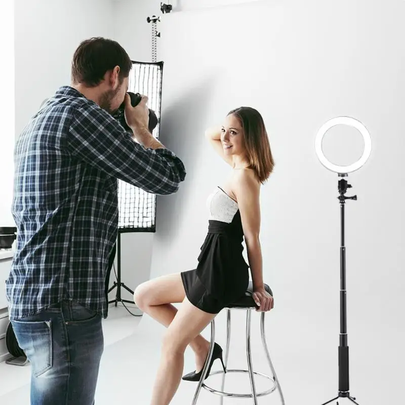 LED Studio Camera Ring Light Photo Phone Video Light Annular Lamp With Tripods Selfie Stick Ring Fill Light For Canon5