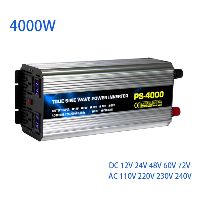 4000w 4kw 12v 24v 48v 60v 72v Dc To 110v 220v 230v 240v Ac Pure Sine Wave  Power Inverter Of Off Grid Converter Charger Systems - Solar Inverters -  AliExpress