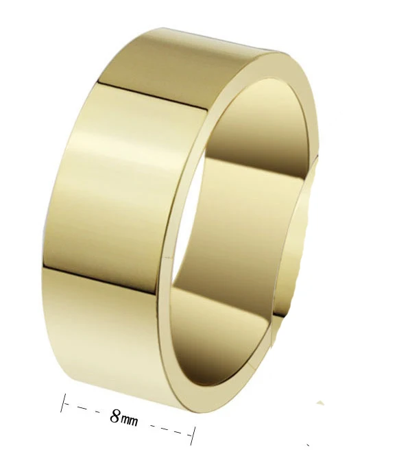 Пара Кольца корейский Для мужчин и Для женщин обручальное кольцо золотое старый покрытием черный чистый Титан пара кольцо набор люкс ювелирные изделия - Цвет основного камня: 8MM Gold