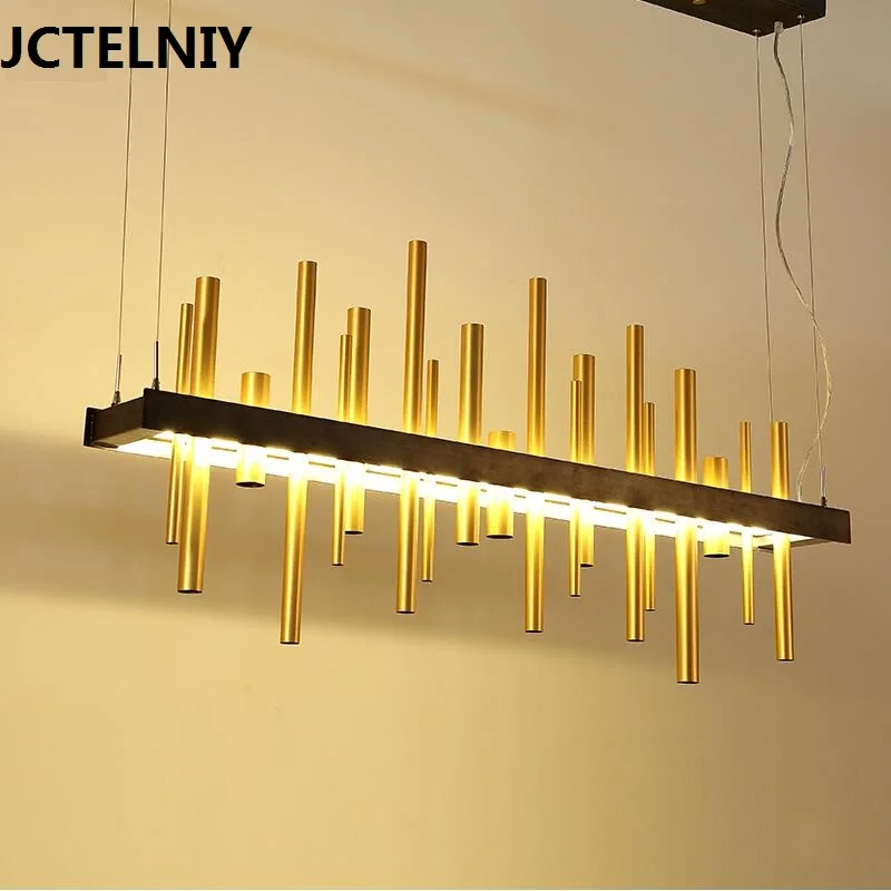

New modern dining chandelier LED smart 3 color segment remote living room light hotel creative personality designer lighting