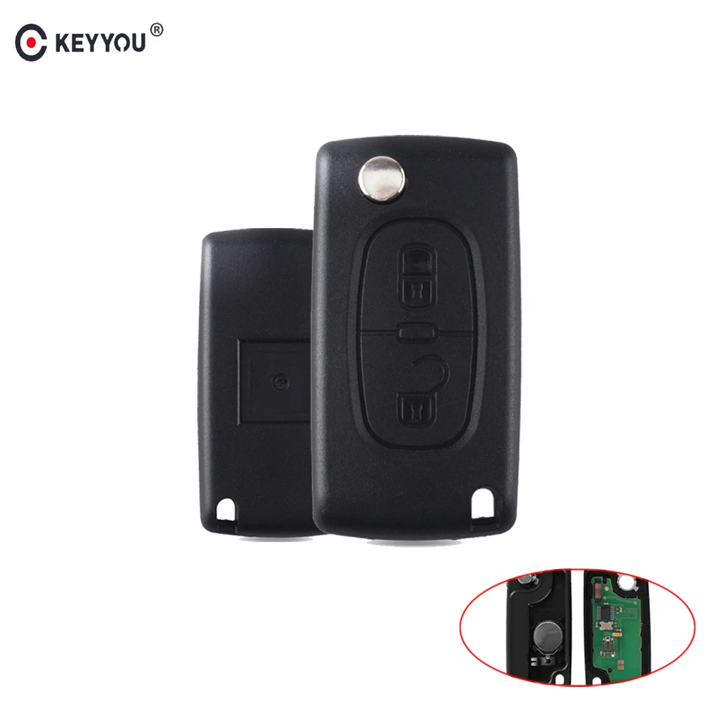 KEYYOU 2 кнопки Filp Автомобильный Дистанционный Ключ заготовка VA2/HU83 для PEUGEOT 407 408 307 308