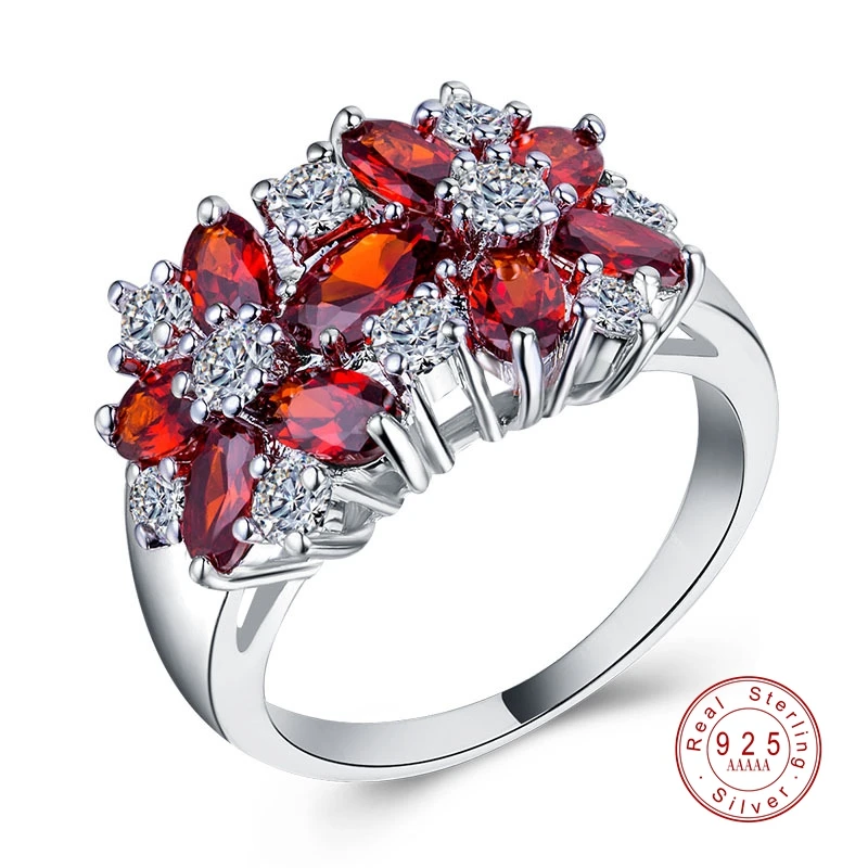 

Pure 925 Sterling Silver Sparkling Rings for Women Girls Brilliant CZ Crystal Wedding Engagement Jewelry Summer Sale 2019 New