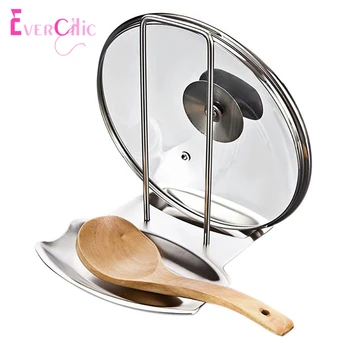 

Lid and Spoon Rest Pan Pot Spoon Holder Rack Cover Lid Soup Spoon Rest Stand Shelf Kitchen Utensil Holder Organizer