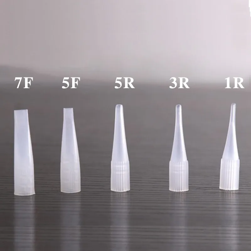 100pcs Sterile 1R,3R,5R,5F,7F Generic Needle tattoo Caps Permanent Makeup Tip Fit  Eyebrow Microblading Tattoo machine tips