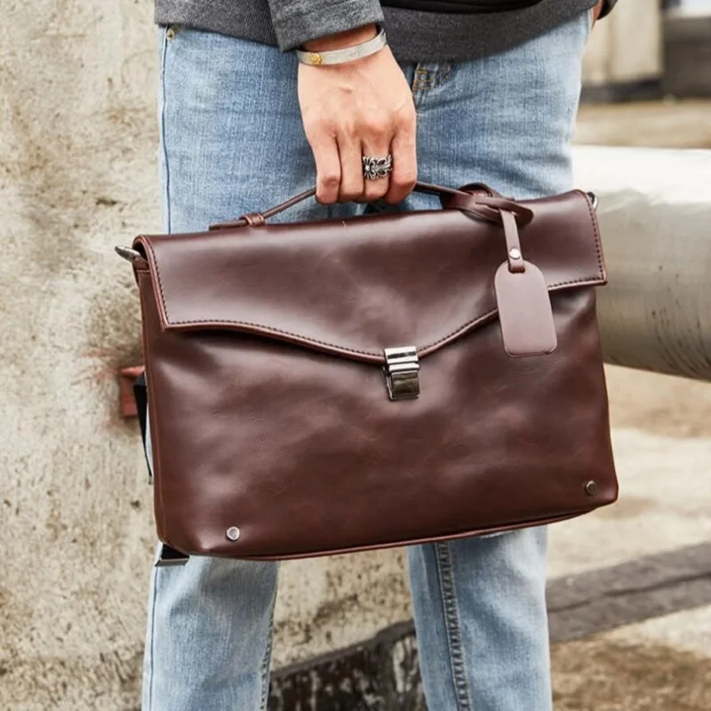 PU Leather Men's Briefcase High Quality Business Bag Men's Laptop Bag