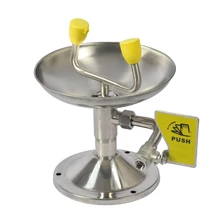 Новое поступление 304 из нержавеющей стали аварийная настенная станция для промывания глаз с желтые кепки