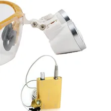 Стиль 2,5X420 мм хирургические очки стоматологические лупы с светодиодный головной свет лампы желтый