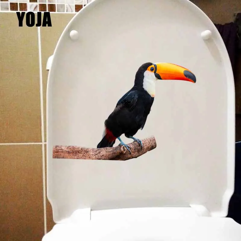 YOJA 24X18.5CM Intereting Big Mouth Bird Cartoon Toilet Seat Decal Bedroom Home Decor Wall Sticker Mural T5-0745 | Дом и сад