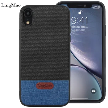 

Double Color Cloth Texture Case For iphone XR Phone ase Fabric Back Cover iphone XR silicone Soft TPU XR Protective Shells Soque