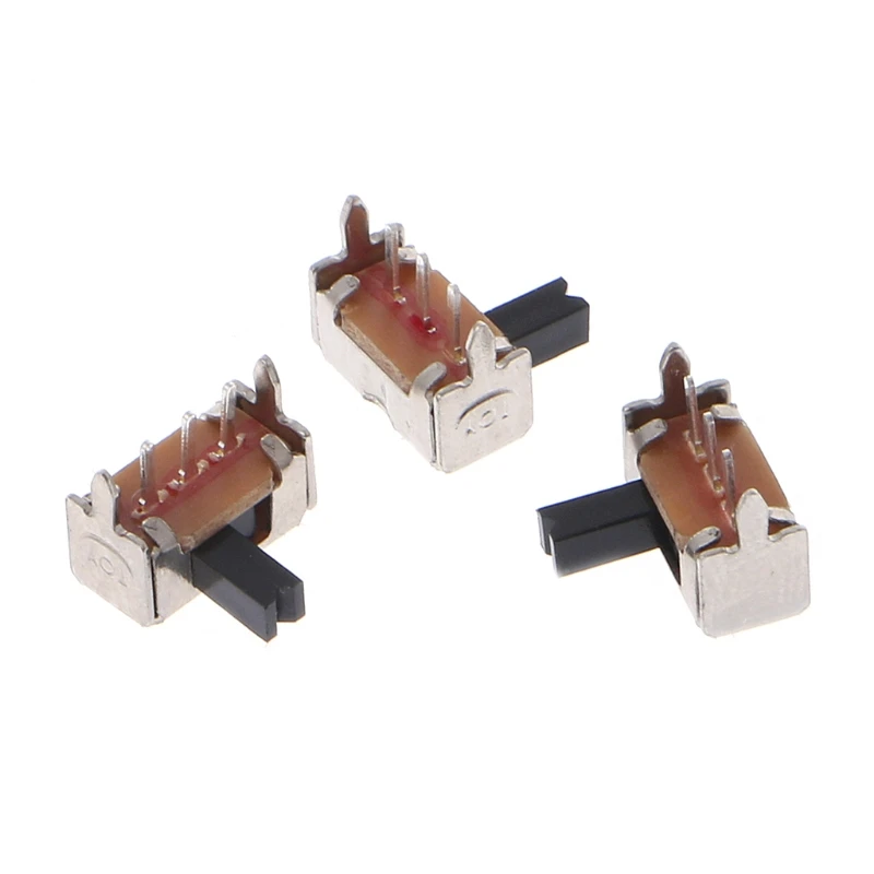 

10Pcs Toggle Vertical Slide Switch 1P2T 3 Pin 3mm Shank For PCB Mount SK12D07-VG4