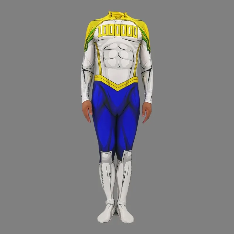 Coshome Boku no Hero Academia Lemillion Mirio Togata Cosplay Costume All Might My Hero Academia Men Jumpsuit Cloak Wig Set (6)