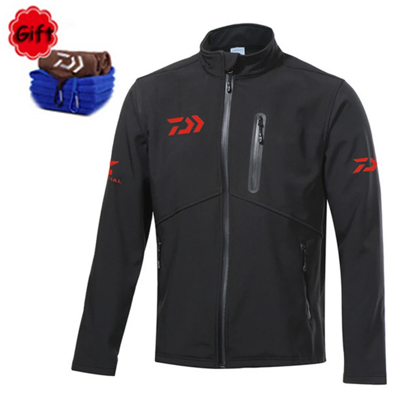 

Winter Fishing Clothing Men Warm Black Plus Velvet Fishing Jacket Coat Outdoor Hiking Waterproof Fly Fishing Clothes Swether