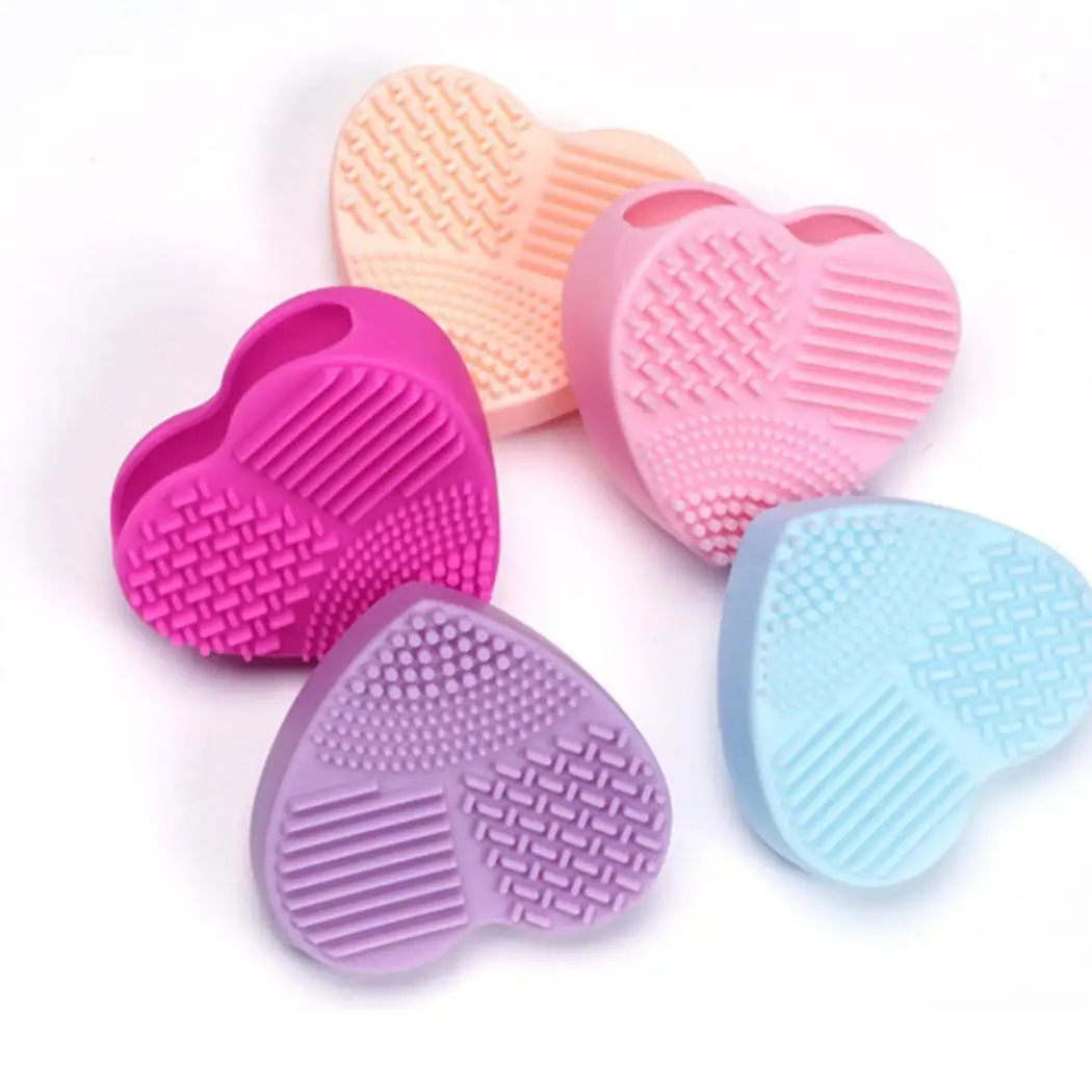 Silicone Makeup Brush Cleaner Pad Washing Cleaning Mat Beige Blue Pink Purple Rose Red Hand Tool | Красота и здоровье