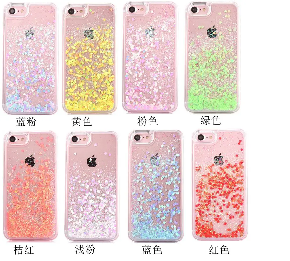 Diamond on side Bling Liquid Quicksand Soft Cases for iPhone 7 Plus 6S 6 Se X | Мобильные телефоны и аксессуары