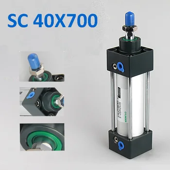 

SC 40X700 AIR Cylinder single rod Double Action 40mm Bore 700mm stroke Aluminum Alloy Pneumatic Cylinder