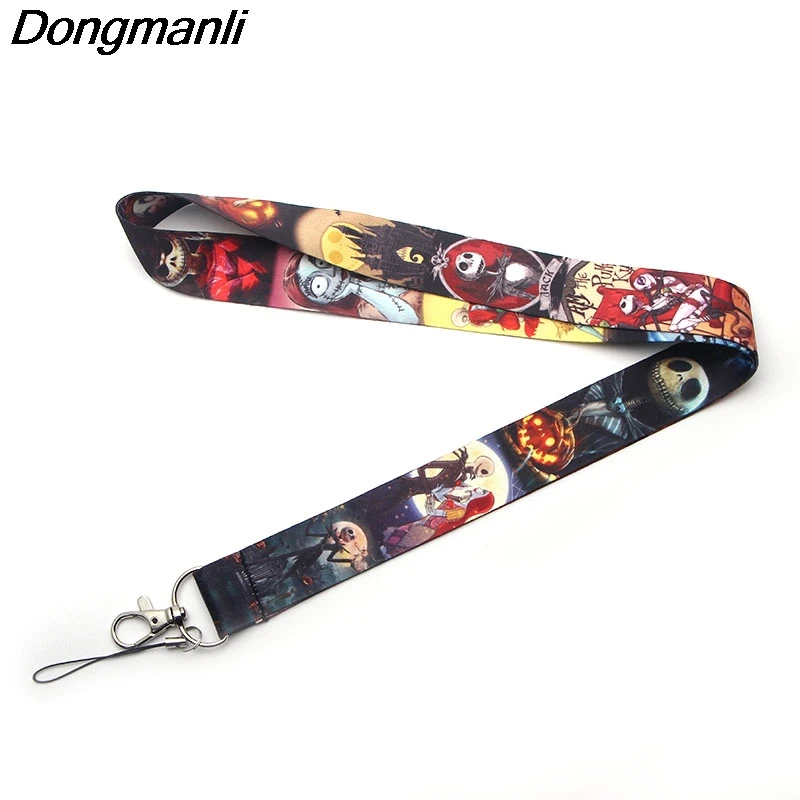 

P2178 Dongmanli The Nightmare Before Christmas lanyards id badge holder ID Card Pass Gym Mobile Phone USB Badge Holder Hang keys