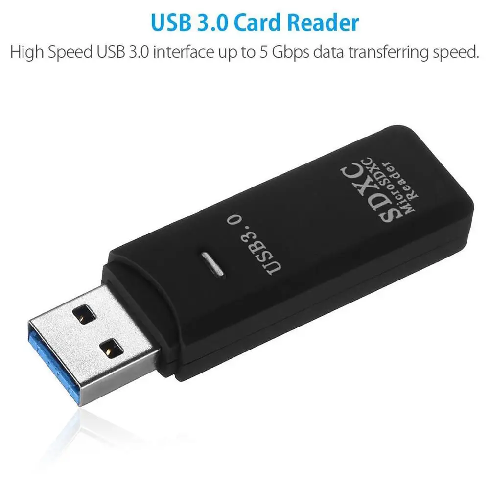 

Waasoscon Card Reader USB 3.0 Micro SD/ SD/ TF Memory Card Reader All In 1 USB3.0 Cardreader for Laptop Computer