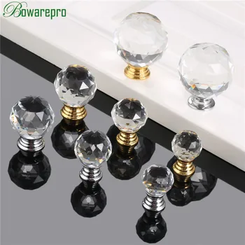 bowarepro 20253040MM Diamond Shape Design Crystal Knob Cupboard Pulls Drawer Knobs Kitchen Cabinet Handles Furniture Hardware