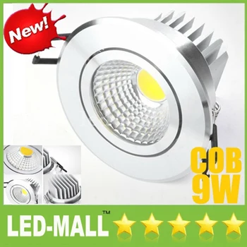 

3.5 inch COB 9W 900LM LED Downlights+120 Angle+Silver Model Fixture Recessed Ceiling Down Lights+Power Supply 110-240V+CE SAA UL