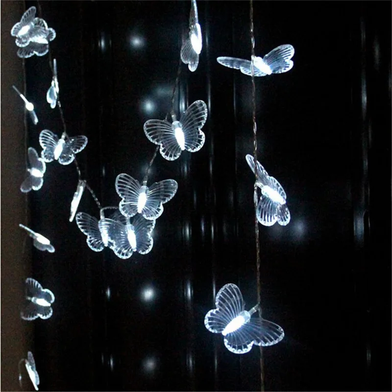 

New Arrival Colorful Butterfly Starry 20 LED 2*AA Battery Copper Wire String Light for Christmas Party Living Room Decor