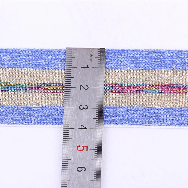 1 м золотые и серебряные полосы Эластичные ленты 40 мм эластичная лента для одежды сумки брюки эластичная резина 4 см тесьма DIY Швейные аксессуары