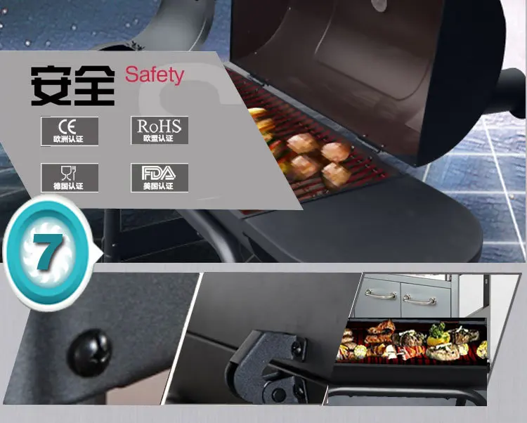 Американский угольный гриль для барбекю на экспорт утолщенный улицы двора сада