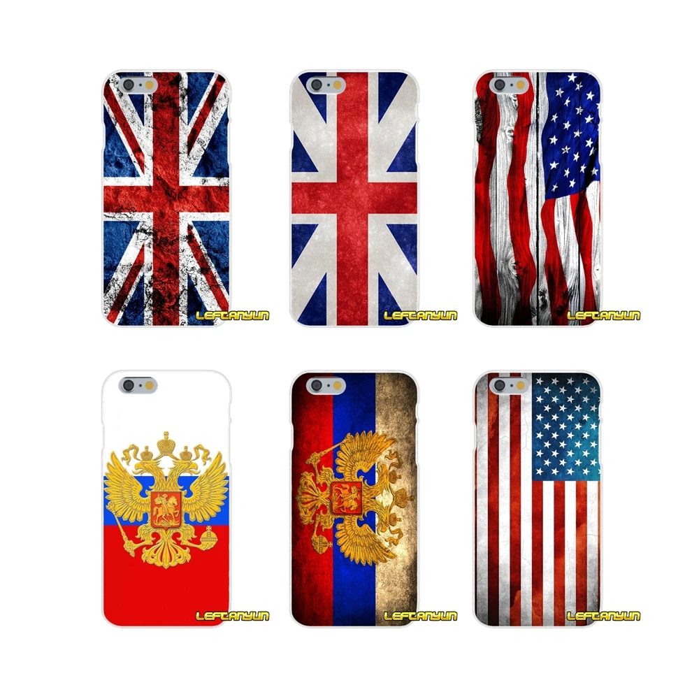 Russian Flag USA UK Flag Slim Silicone phone Case For