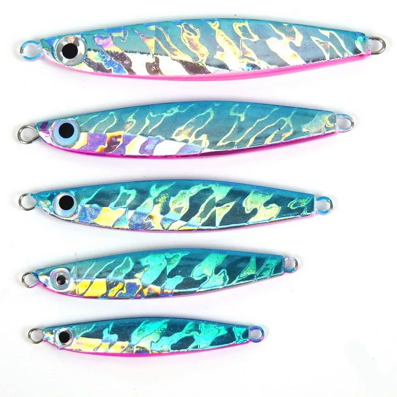 5PCS different weights (7g 12g 17g 22g 30g) Jigging Lure Pesca Metal Sequins Lures Bait Jigs Saltwater Road Sub lure fishing