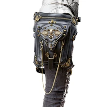Mode Gothique Steampunk Crâne Rétro Rock sac Hommes Femmes Sac de Taille D’épaule Sac Téléphone Cas Titulaire femmes messenger Sac 2017