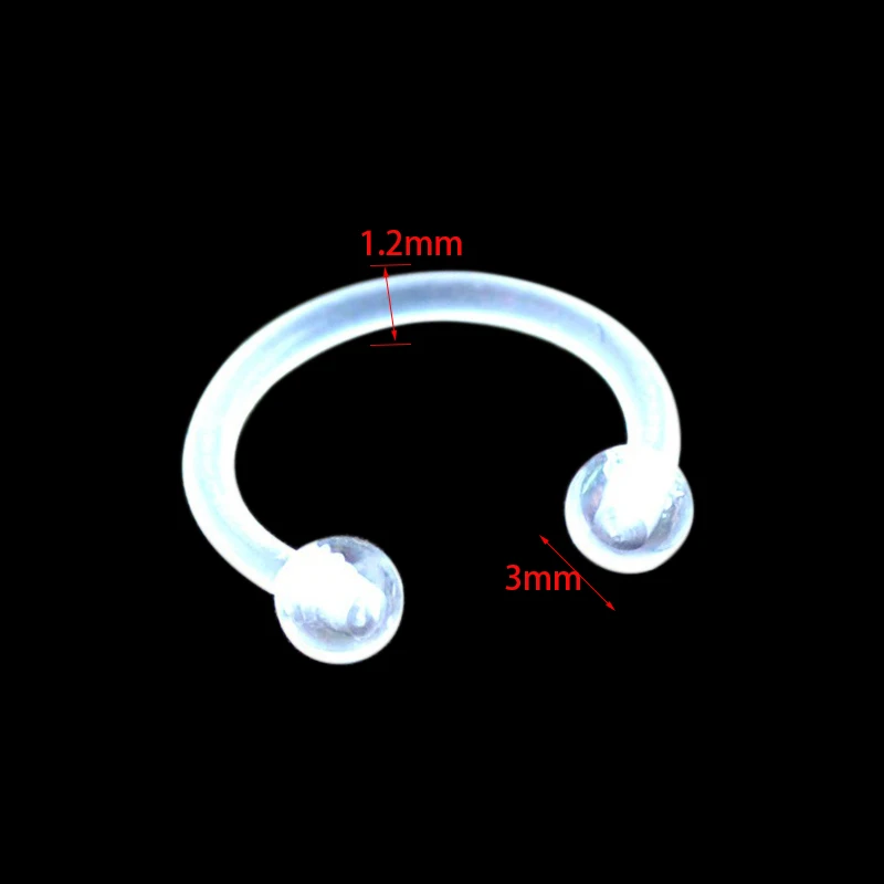 Clear Acrylic Ball Punk Bar Lip Ring Silicone Eyebrow Piercing industrial Piercings Labret Piercing Tragus 2Pcs/lot piercing jewelry body piercing earrings ear piercing jewelry body piercing jewelry body jewelry