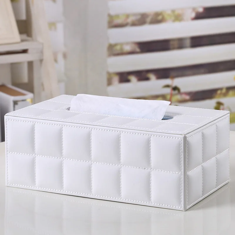 

PU Leather Tissue Case Box Cover Car Hotel Office Rectangle Storage Tissue Case Container Towel Napkin Papers Bag Holder Storage