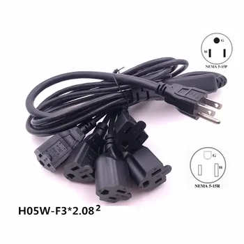 

5-15P-5*5-15R NEMA 5-15P 3 Pin Plug To 5*5-15R Plug US Japan Canada Brazil Power Extension Cable Cord Industrial Plug 10A 250V