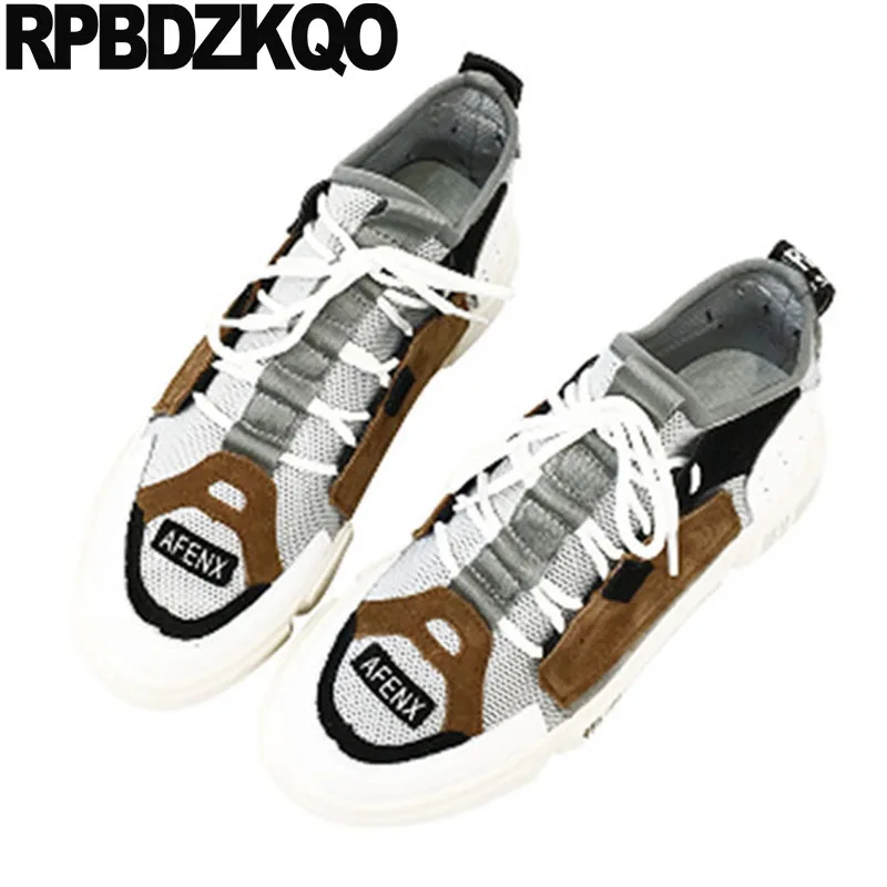 

mesh thick sole gray designer shoes women luxury 2018 creepers trainers muffin elevator sneakers platform harajuku breathable