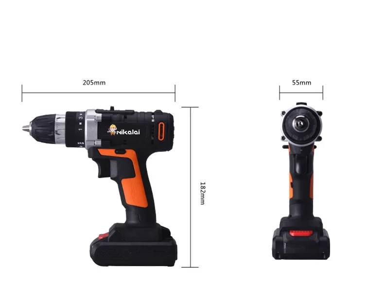 Двухскоростная 21 в электрическая дрель, Электрическая аккумуляторная отвертка, электроинструменты, может выдержать многофункциональную беспроводную батарею