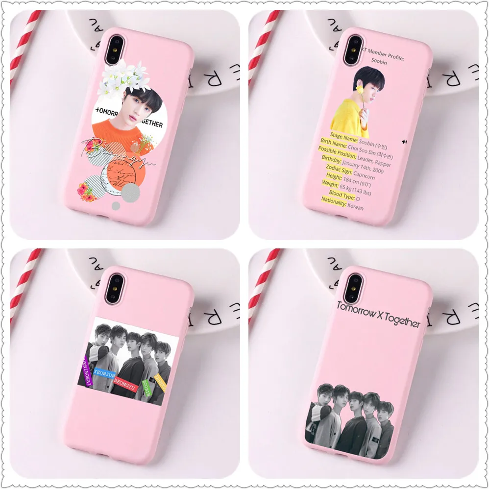 

TXT TOMORROW X TOGETHER The Dream Chapter STAR Candy Color TPU Case phone For iphoneX 7 8 XS XR XSMAX Pink Red White Cover